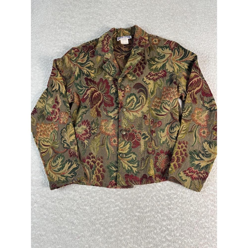 Gotcha Covered Jacket Womens Medium Multicolor Tapestry Floral Blazer‎ Made USA